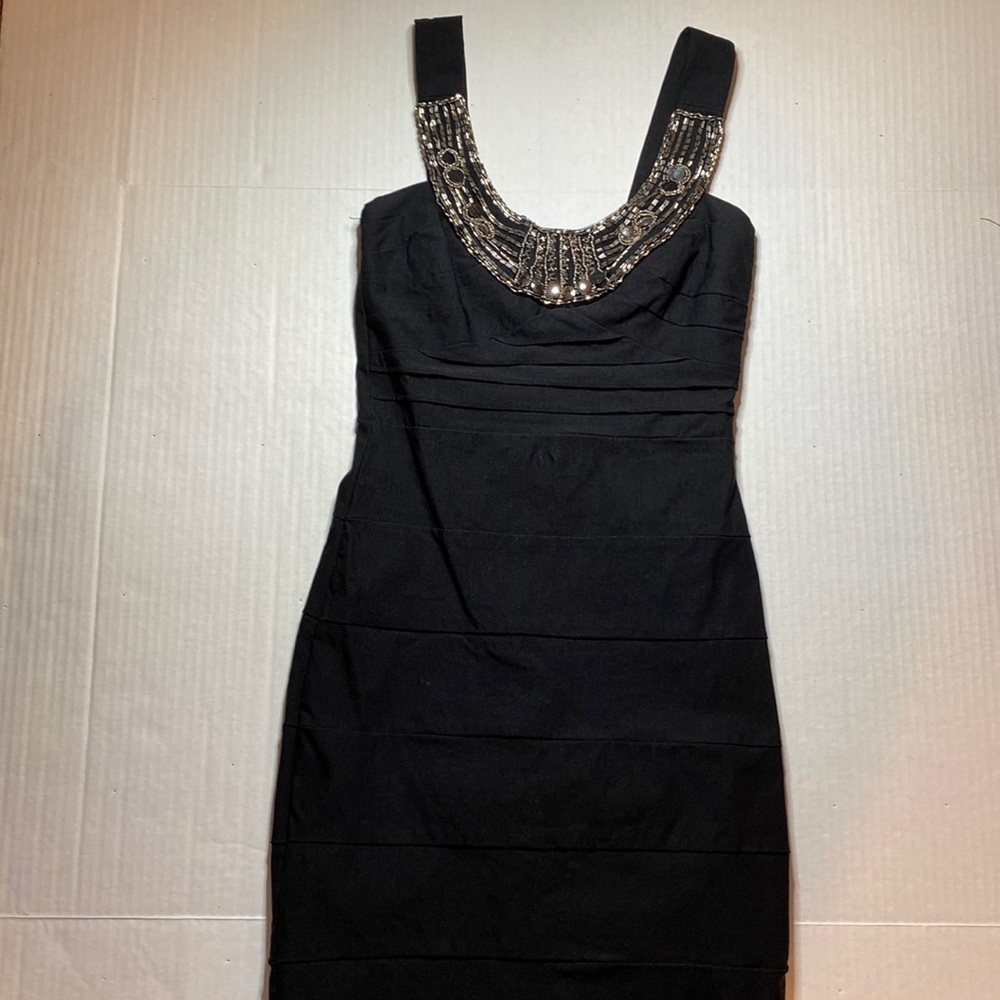 Studio Y, small, black, embellished, sequins, dress
